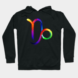 Capricorn zodiac sign luminescent paint Hoodie